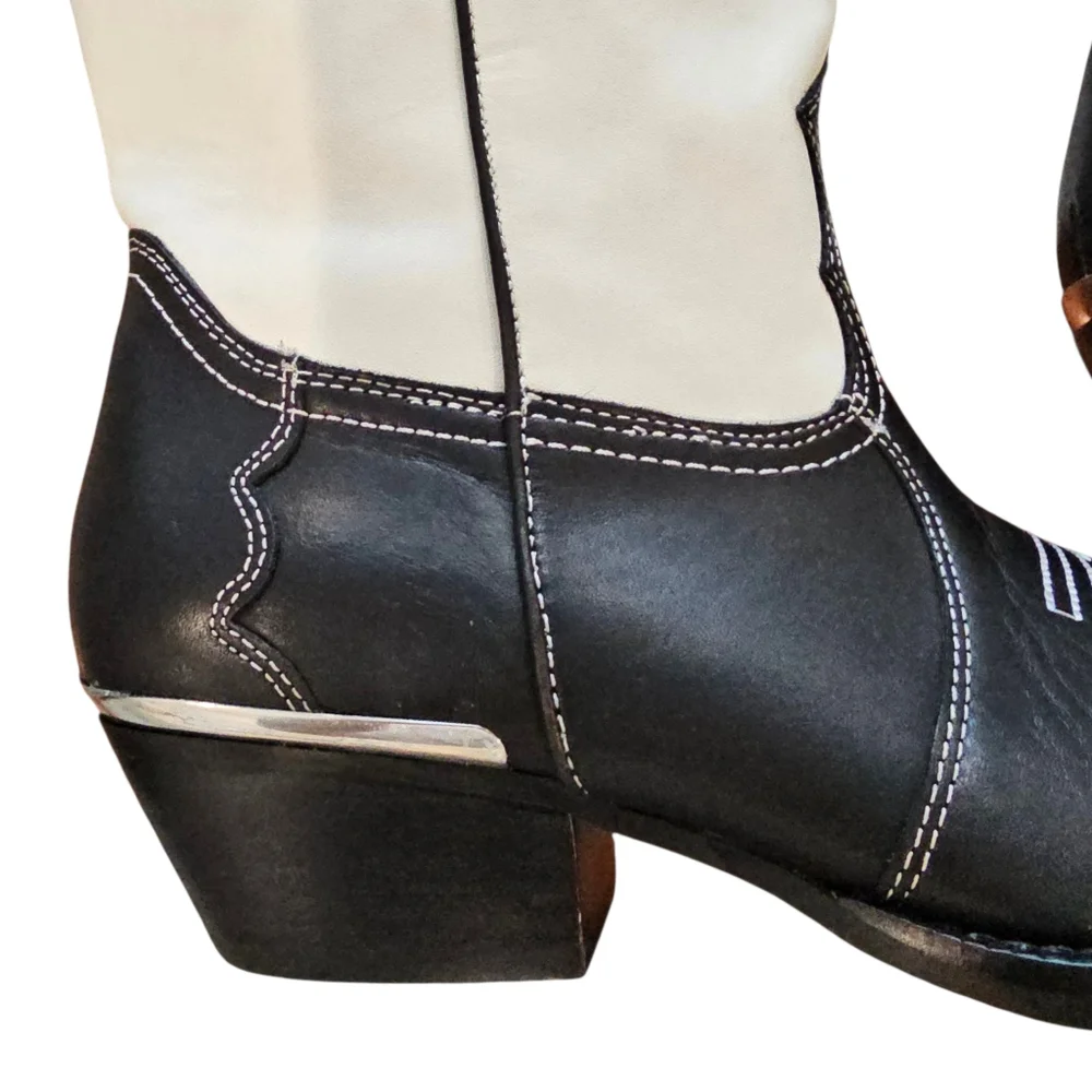 DKNY Women's Lukas Black and White Cowboy Boots - Picture 7 of 13